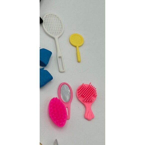 Barbie Doll Lot Boots Shoes Tennis Racket Stethoscope Chairs Camp Fire Beushes - Picture 4 of 8